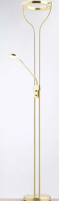 casaNOVA LED Deckenfluter mit Leselampe SEATTLE II messingfarbig