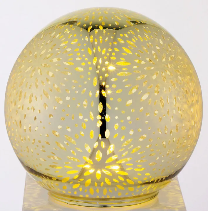 casaNOVA LED Lichtobjekt Kugel 3er Set goldfarbig