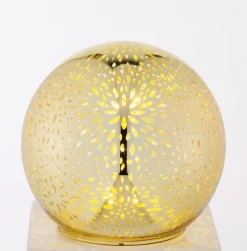 casaNOVA LED Lichtobjekt Kugel 3er Set goldfarbig