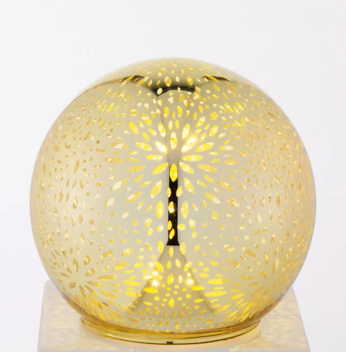 casaNOVA LED Lichtobjekt Kugel 3er Set goldfarbig