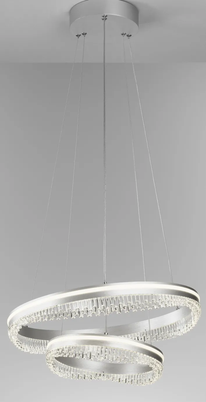 casaNOVA LED Pendelleuchte AUDREY 50 cm silberfarbig