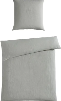casaNOVA Musselin-Bettwäsche GRETA 135 x 200 cm grau