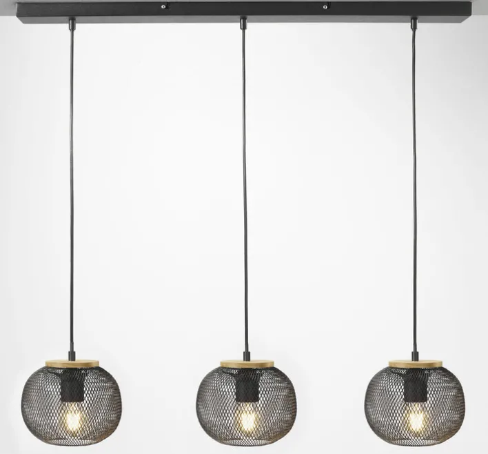 casaNOVA Retrofit Balkenpendel RESI 3-flg schwarz /Holz