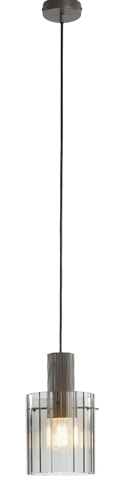 casaNOVA Retrofit Pendelleuchte RONJA 1-flg silberfarbig /Rauchglas