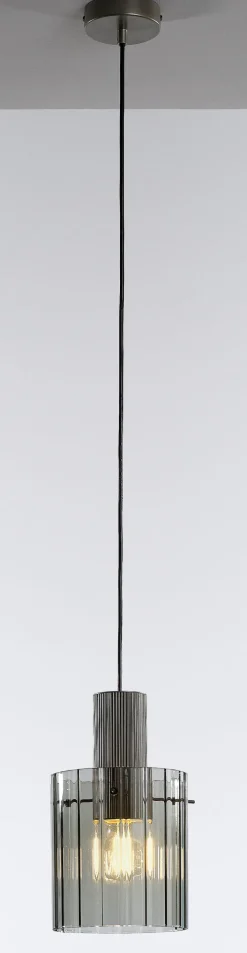 casaNOVA Retrofit Pendelleuchte RONJA 1-flg silberfarbig /Rauchglas