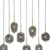 casaNOVA Retrofit Pendelleuchte TANO 8-flammig schwarz /Rauchglas