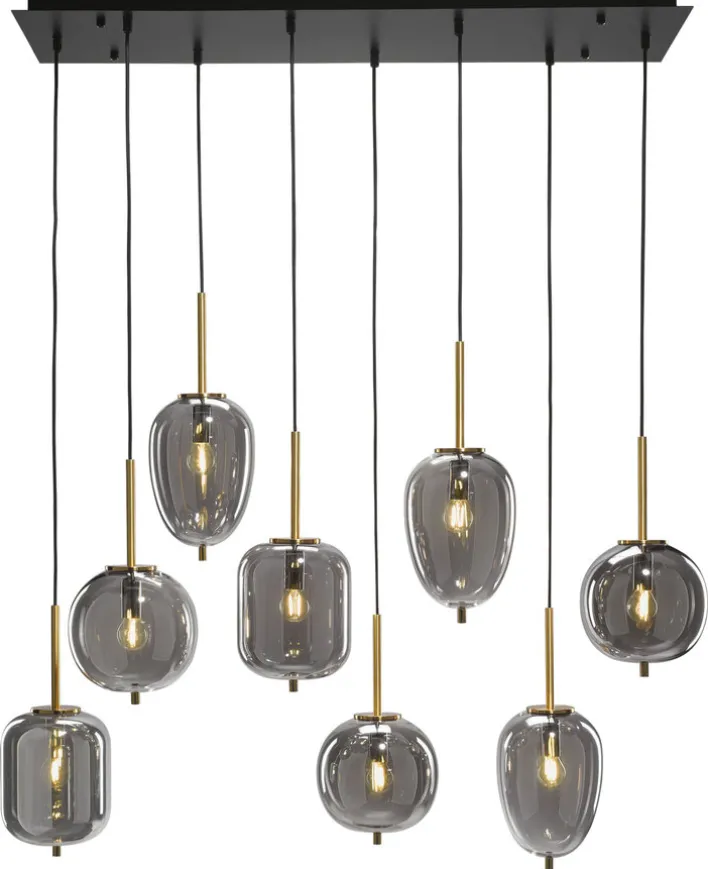 casaNOVA Retrofit Pendelleuchte TANO 8-flammig schwarz /Rauchglas