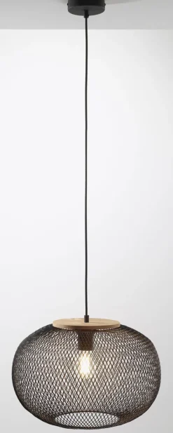 casaNOVA Retrofit Pendelleuchte RESI 1-flg schwarz /Holz