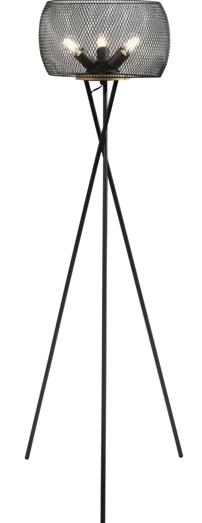 casaNOVA Retrofit Stehlampe RESI 3-flg schwarz /Holz