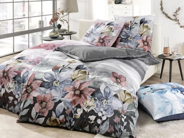 casaNOVA Satin-Bettwäsche FRIDA 135 x 200 cm anthrazit