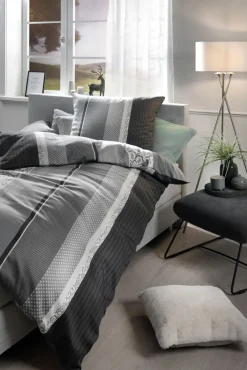 casaNOVA Satin-Bettwäsche JOHANNA 135 x 200 cm grau