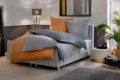 casaNOVA Satin-Bettwäsche LINDA 135 x 200 cm anthrazit/rostfarbig