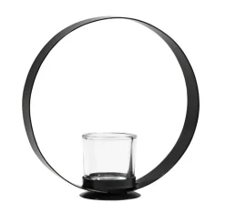 casaNOVA Teelichthalter 21 cm schwarz
