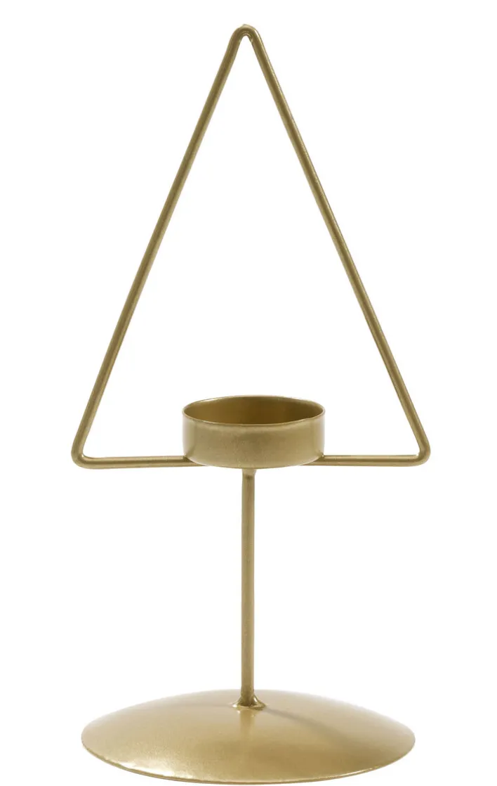 casaNOVA Teelichthalter XMAS TREE 20 cm goldfarbig