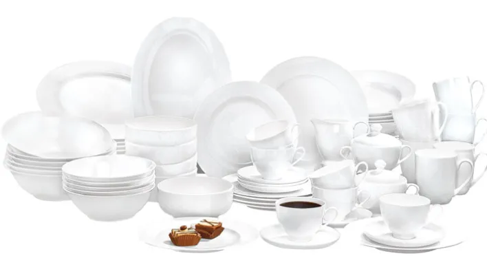 casaNOVA Teller flach MARINA weiß