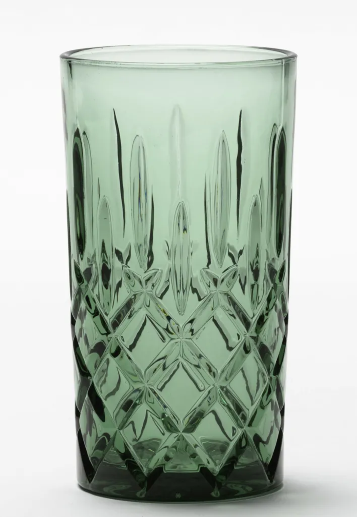 casaNOVA Trinkglas KRISTALL 300 ml dunkelgrün 13,5 cm