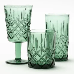 casaNOVA Trinkglas KRISTALL 300 ml dunkelgrün 13,5 cm