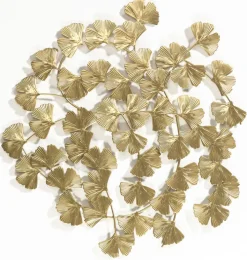 casaNOVA Wanddeko BLÄTTER 48 x 46 cm goldfarbig