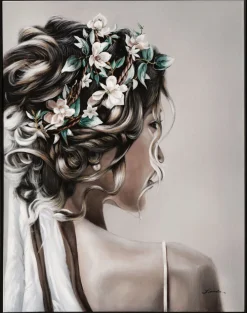 casaNOVA Wandgemälde Bild FRAU II 71,5 x 91,5 cm Leinwand/Kunststoffrahmen