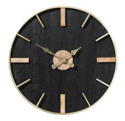 casaNOVA Wanduhr 71 cm Holzoptik schwarz