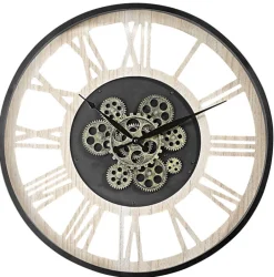 casaNOVA Wanduhr 57 cm schwarz /beige