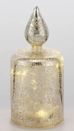 casaNOVA Weihnachten LED Lichtobjekt Kerze 17 cm silberfarbig