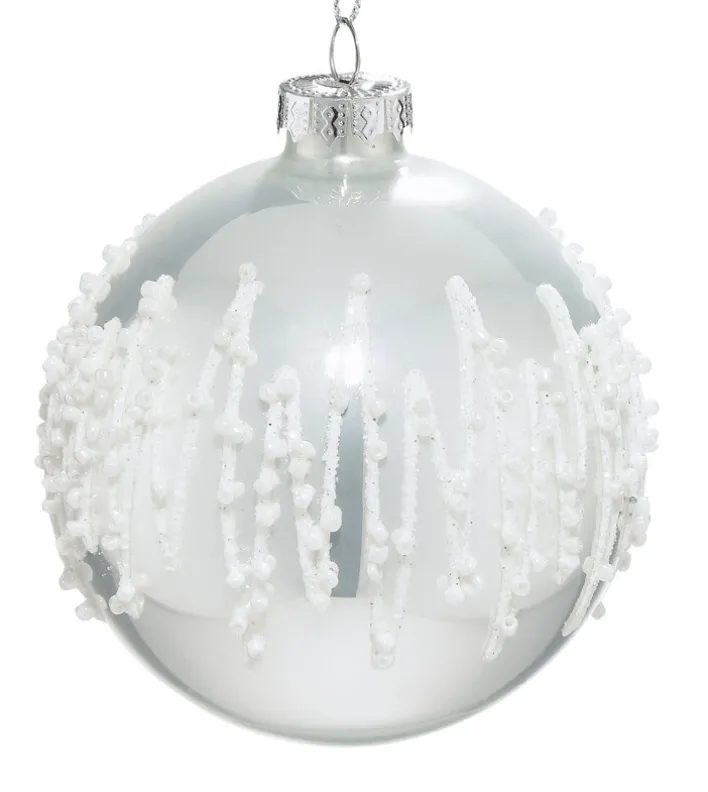 casaNOVA Weihnachtskugel WEIHNACHTSZAUBER 8 cm weiß