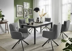 CASAVANTI Armlehnenstuhl MADRID Bezug Cord grau