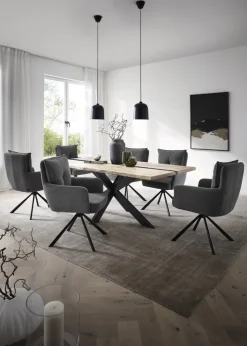 CASAVANTI Armlehnenstuhl MADRID Bezug Cord grau