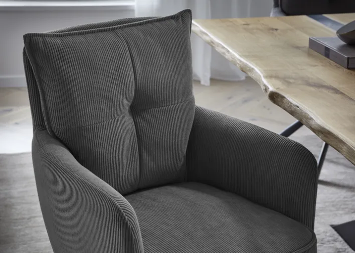 CASAVANTI Armlehnenstuhl MADRID Bezug Cord grau