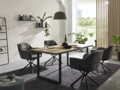 CASAVANTI Armlehnstuhl DELUNA 2er Set grau/schwarz