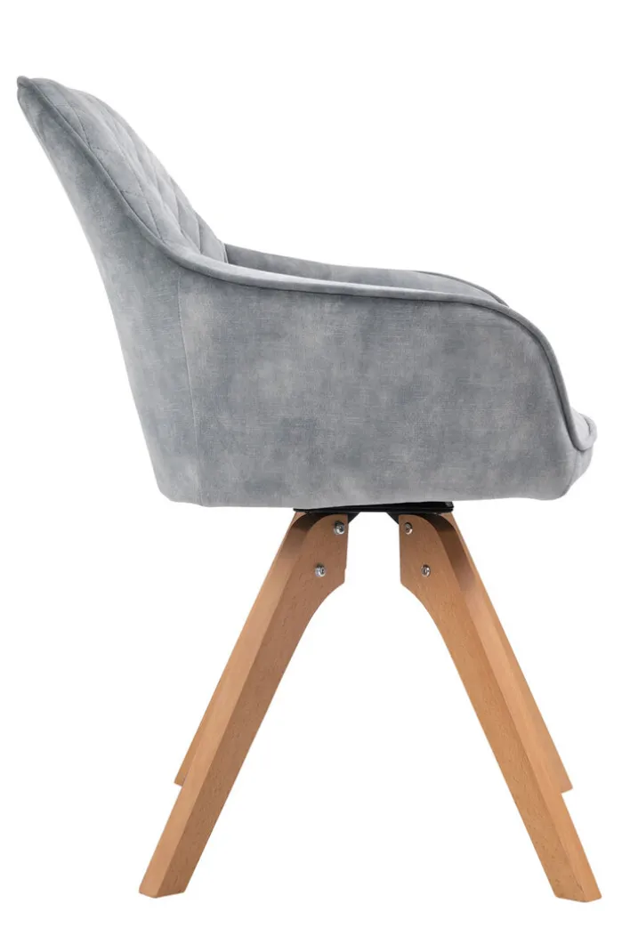 CASAVANTI Armlehnstuhl Samtvelours grau/braun