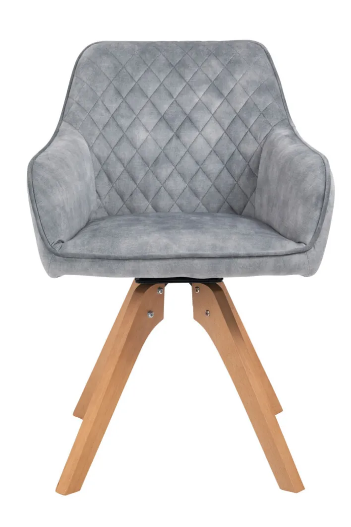 CASAVANTI Armlehnstuhl Samtvelours grau/braun