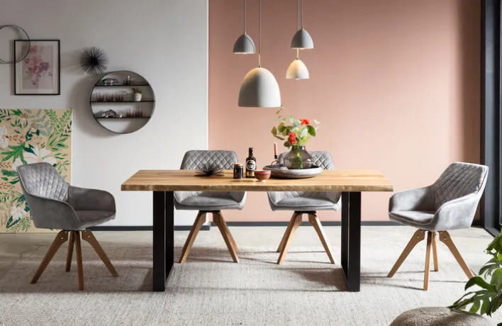 CASAVANTI Armlehnstuhl Samtvelours grau/braun