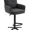CASAVANTI Barhocker BODO mit Armlehnen dunkelgrau/schwarz