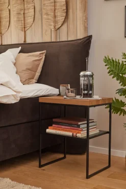 CASAVANTI Beistelltisch 50 x 62 x 40 cm Holznachbildung braun