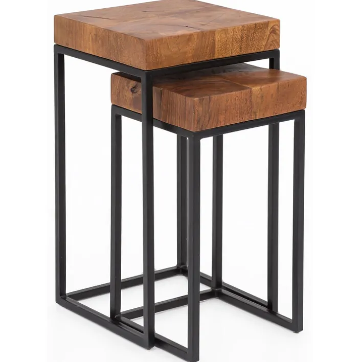 CASAVANTI Beistelltisch 2er-Set braun/schwarz