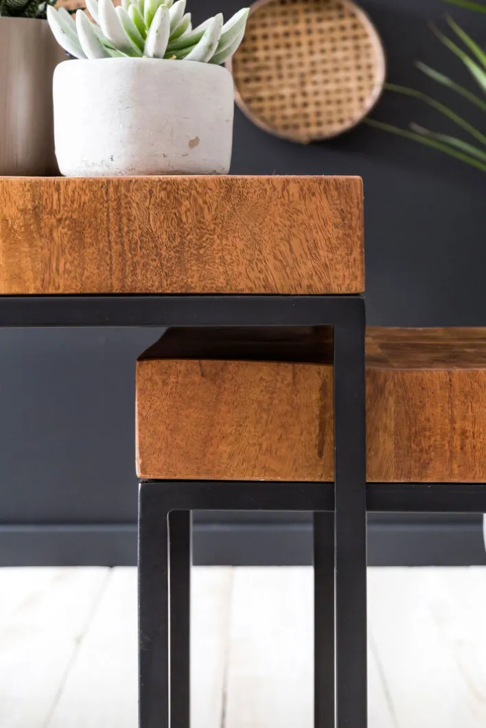 CASAVANTI Beistelltisch 2er-Set braun/schwarz