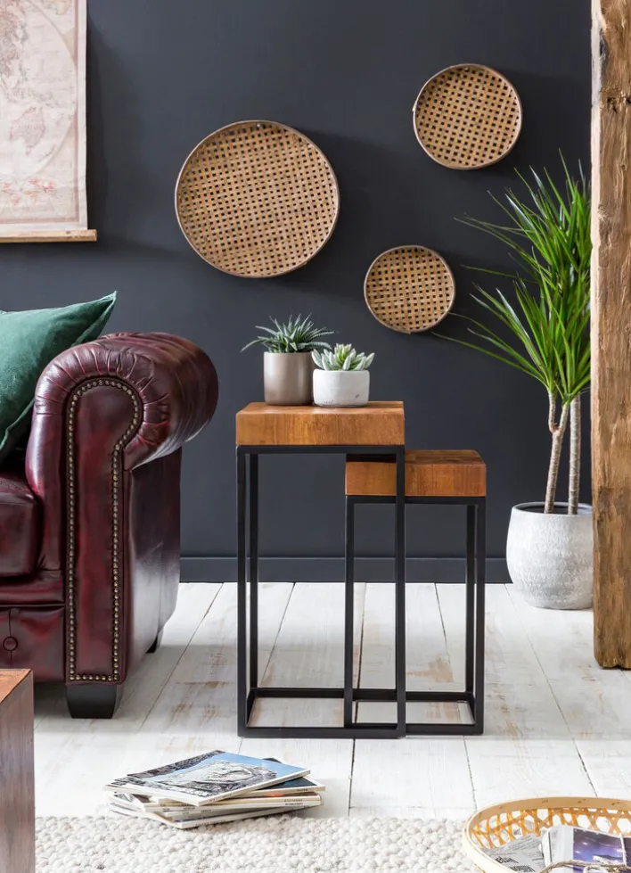 CASAVANTI Beistelltisch 2er-Set braun/schwarz