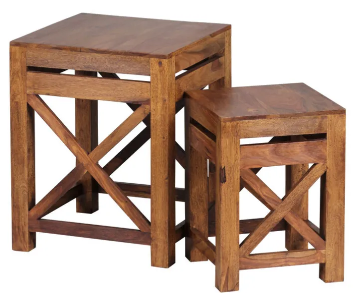 CASAVANTI Beistelltisch 2er-Set Sheesham braun