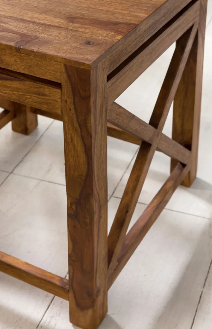 CASAVANTI Beistelltisch 2er-Set Sheesham braun
