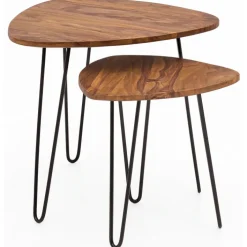 CASAVANTI Beistelltisch 2er-Set schwarz/braun