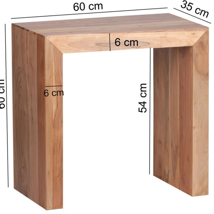 CASAVANTI Beistelltisch MUMBAI 60 x 36 cm Akazie