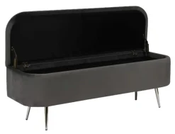 CASAVANTI Bettbank 120 x 42 cm dunkelgrau/silberfarbig