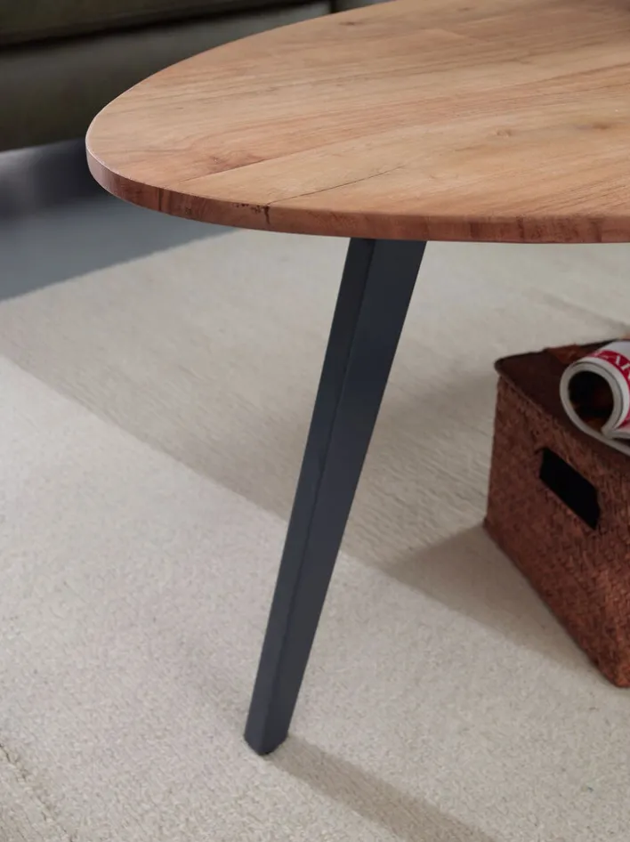 CASAVANTI Couchtisch 110 x 60 cm Anthrazit/ Akazie massiv