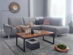 CASAVANTI Couchtisch 110 x 60 cm Schwarz/ Sheesham massiv