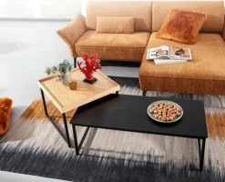 CASAVANTI Couchtisch 2er Set Schwarz/ Eiche