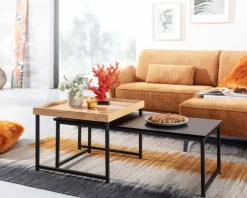 CASAVANTI Couchtisch 2er Set Schwarz/ Eiche