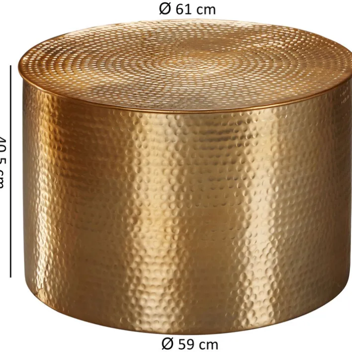 CASAVANTI Couchtisch rund 61 x 40,5 cm Metall Goldfarbig