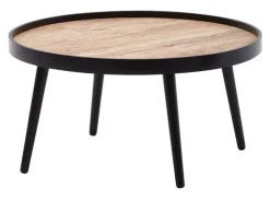 CASAVANTI Couchtisch rund 76 cm Schwarz/ Eiche